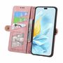 F�r Honor 200 Lite Kunstleder Zipper Wallet Tasche mit Schlaufe Rosa