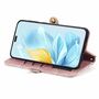 F�r Honor 200 Lite Kunstleder Zipper Wallet Tasche mit Schlaufe Rosa