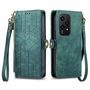 F�r Honor 200 Lite Kunstleder Zipper Wallet Tasche mit Schlaufe Gr�n