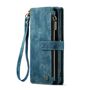 F�r Google Pixel 8a Kunstleder Multifunktion Zipper Wallet Tasche Blau