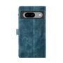 F�r Google Pixel 8a Kunstleder Multifunktion Zipper Wallet Tasche Blau