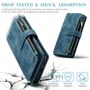 F�r Google Pixel 8a Kunstleder Multifunktion Zipper Wallet Tasche Blau