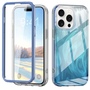 F�r Apple iPhone 15 Pro Max Feder Design Bumper TPU Schutz H�lle Blau