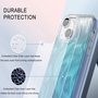 F�r Apple iPhone 15 Plus Feder Design Bumper TPU Schutz H�lle Blau