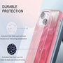 F�r Apple iPhone 15 Feder Design Bumper Hybrid TPU Schutz H�lle Rosa