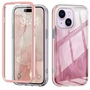F�r Apple iPhone 15 Feder Design Bumper Hybrid TPU Schutz H�lle Pink