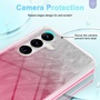 F�r Samsung Galaxy S24 Plus Feder Design Bumper TPU Schutz H�lle Rosa