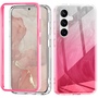 F�r Samsung Galaxy S24 Plus Feder Design Bumper TPU Schutz H�lle Rosa