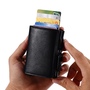 Kunstleder Kartenetui RFID Schutz Design Textur Dual Box Geldbeutel
