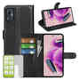 F�r HTC U24 Pro Kunst Leder Book Wallet Tasche Schwarz + H9 Hart Glas 