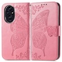 F�r Honor 200 Kunstleder Wallet Tasche Design Schmetterling H�lle Pink