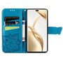 F�r Honor 200 Pro Kunstleder Wallet Tasche Design Schmetterling Blau