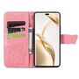 F�r Honor 200 Pro Kunstleder Wallet Tasche Design Schmetterling Pink