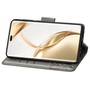 F�r Honor 200 Pro Kunstleder Wallet Tasche Design Schmetterling Grau