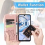 F�r Honor 200 Pro Kunstleder Wallet Tasche Design Schmetterling Grau