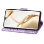 F�r Honor 200 Pro Kunstleder Wallet Tasche Schmetterling Hell-Lila