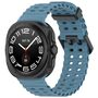 F�r Samsung Galaxy Watch Ultra 47mm Silikon Dual Schnalle Band Blau