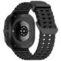 F�r Samsung Galaxy Watch Ultra 47mm Silikon Dual Schnalle Band Schwarz