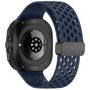 F�r Samsung Galaxy Watch Ultra 47mm Silikon Magnetisch Armband D- Blau