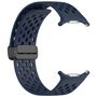 F�r Samsung Galaxy Watch Ultra 47mm Silikon Magnetisch Armband D- Blau