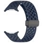 F�r Samsung Galaxy Watch Ultra 47mm Silikon Magnetisch Armband D- Blau