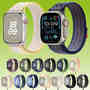 F�r Apple Watch SE 2023 44 / 40mm Design Nylon Klettverschluss Ersatz Arm Band