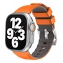 F�r Apple Watch SE 2023 44mm Two Color Silikon Sport Arm Band Orange