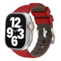 F�r Apple Watch SE 2023 40mm Two Color Silikon Sport Arm Band Rot