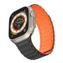F�r Apple Watch SE 2023 44mm Silikon Magnetschlaufe Arm Band Orange