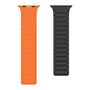 F�r Apple Watch SE 2023 44mm Silikon Magnetschlaufe Arm Band Orange
