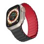 F�r Apple Watch SE 2023 40mm Silikon Magnetschlaufe Arm Band Rot