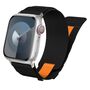 F�r Apple Watch SE 2023 44mm Design Geflochtenes Nylon Armband Schwarz