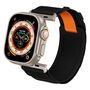 F�r Apple Watch SE 2023 44mm Design Geflochtenes Nylon Armband Schwarz