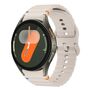 F�r Samsung Galaxy Watch 7 44 / 40mm Silikon Wellen Design Band Beige