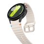 F�r Samsung Galaxy Watch 7 44 / 40mm Silikon Wellen Design Band Beige