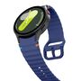 F�r Samsung Galaxy Watch 7 44 / 40mm Silikon Wellen Design Band D Blau