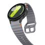 F�r Samsung Galaxy Watch 7 44 / 40mm Silikon Wellen Design Band Grau