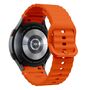 F�r Samsung Galaxy Watch 7 44 / 40mm Silikon Wellen Design Band Orange