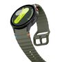 F�r Samsung Galaxy Watch 7 44 / 40mm Silikon Wellen Design Band D Gr�n