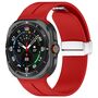 F�r Samsung Galaxy Watch Ultra 47mm Silikon Magnetisches Armband Rot