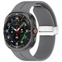 F�r Samsung Galaxy Watch Ultra 47mm Groove Silikon Armband magnetische Schnalle