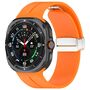 F�r Samsung Galaxy Watch Ultra 47mm Groove Silikon Armband magnetische Schnalle