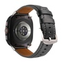 F�r Samsung Galaxy Watch Ultra 47mm hochwertiges Leder Armband Schwarz