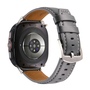F�r Samsung Galaxy Watch Ultra 47mm hochwertiges Leder Armband Grau