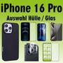 F�r Apple iPhone 16 Pro Silikon TPU H�lle Schwarz H9 Hart Glas Panzer AUSWAHL