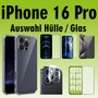F�r Apple iPhone 16 Pro Schock TPU H�lle Transparent H9 Hart Glas Folie AUSWAHL
