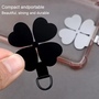 F�r Smartphones Vierbl�ttriger Metall Lanyard Befestigungsring Schwarz