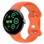 F�r Google Pixel Watch 3 45mm Solid Color Silikon Armband Butterfly - Schnalle