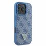 GUESS Apple iPhone 16 Pro Metal Logo Strass Crossbody H�lle Blau