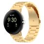 F�r Google Pixel Watch 3 45mm Three Bead Edelstahl Smart Arm Band Gold